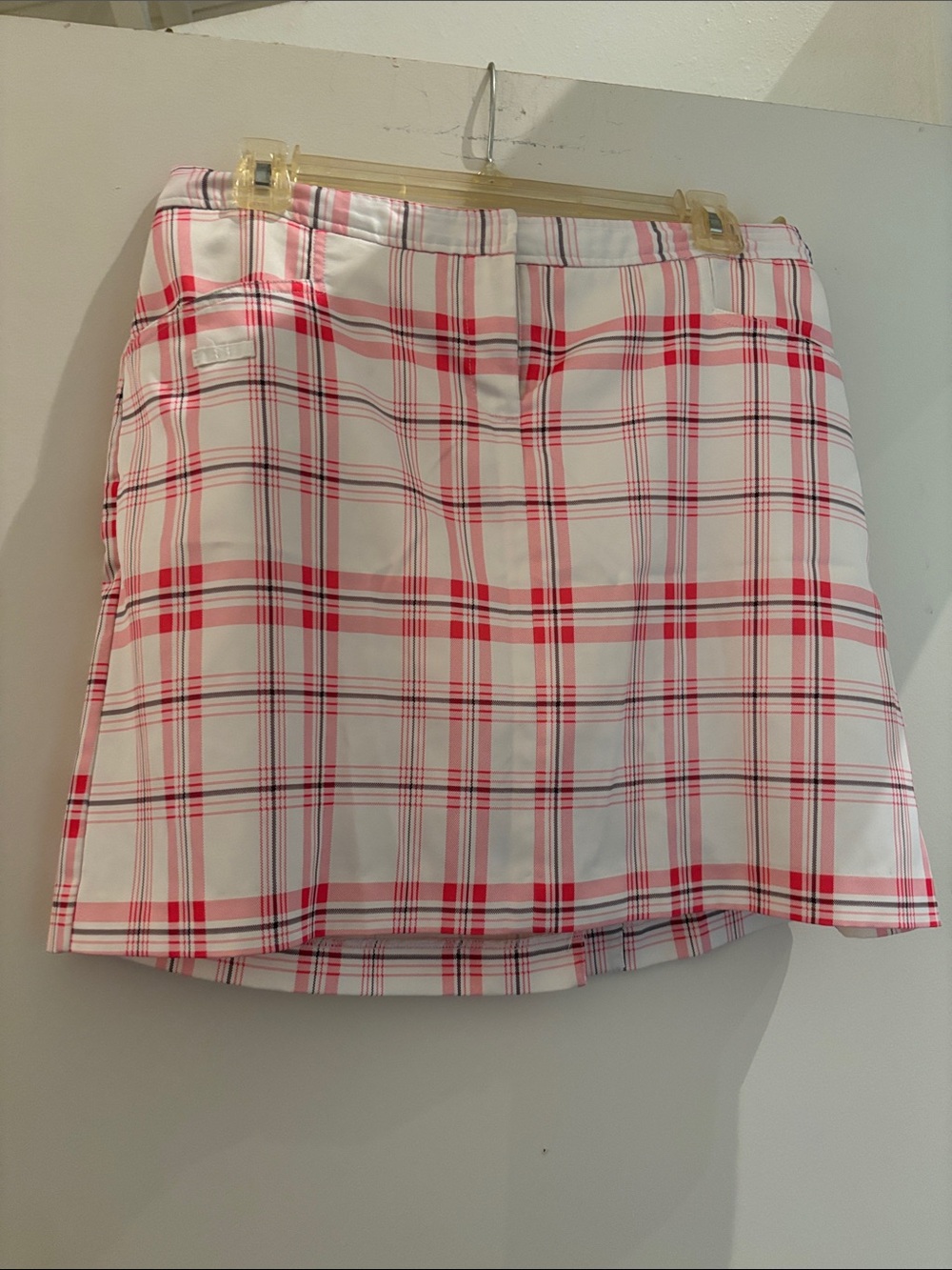 Izod White and Red Plaid Mini Skirt tennis